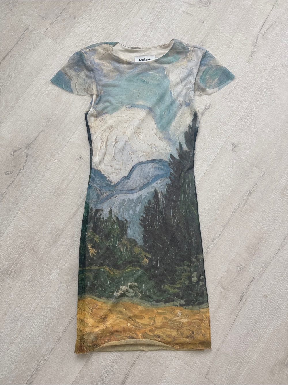 Desigual Mini Dress in Blue, Green, Cream size XS
